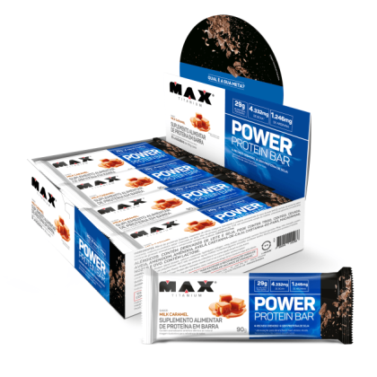 Power Protein Bar Max Titanium Milk Caramel - 8 unidades de 90g cada Power Protein Bar Max Titanium Milk Caramel - 8 unidades de 90g cada