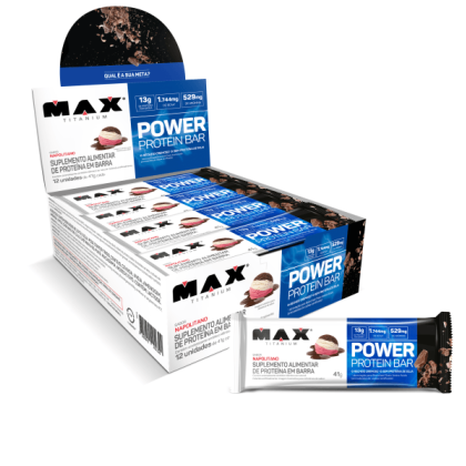 Power Protein Bar Max Titanium Napolitano - 12 unidades de 41g cada Power Protein Bar Max Titanium Napolitano - 12 unidades de 41g cada