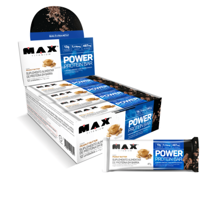 Power Protein Bar Max Titanium Peanut Butter - 12 unidades de 41g cada Power Protein Bar Max Titanium Peanut Butter - 12 unidades de 41g cada