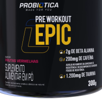 Pré Treino Epic Probiótica Frutas Vermelhas - 300g