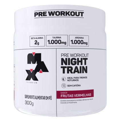 Pré-Treino Night Train Max Titanium Frutas Vermelhas - 300g Pré-Treino Night Train Max Titanium Frutas Vermelhas - 300g