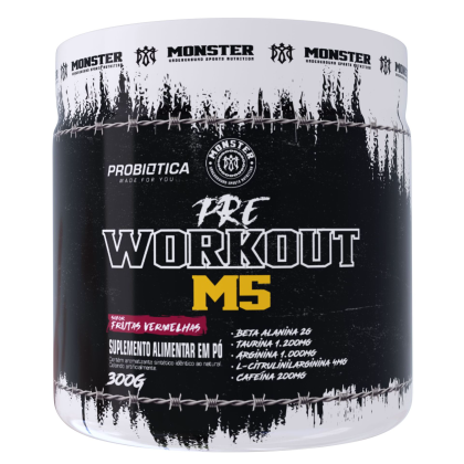 Pré-Treino Pre Workout M5 Probiótica Frutas Vermelhas - 300g Pré-Treino Pre Workout M5 Probiótica Frutas Vermelhas - 300g
