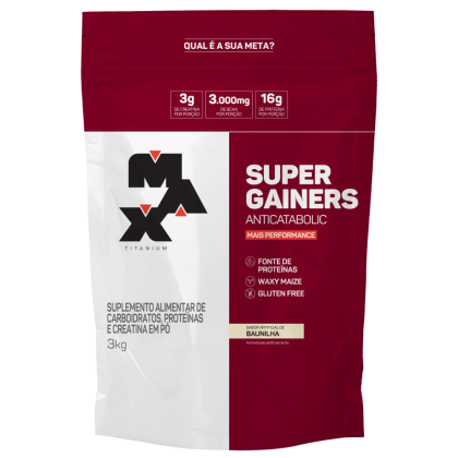 Super Gainers Refil Max Titanium Baunilha - 3kg Super Gainers Refil Max Titanium Baunilha - 3kg