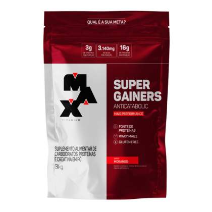 Super Gainers Refil Max Titanium Morango - 3kg