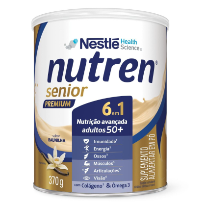 Suplemento Alimentar Nutren Senior Premium Baunilha Nestlé - 370g Suplemento Alimentar Nutren Senior Premium Baunilha Nestlé - 370g