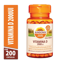 Suplemento Alimentar Vitamina D 2.000ui Sundown - 200 cápsulas Suplemento Alimentar Vitamina D 2.000ui Sundown - 200 cápsulas