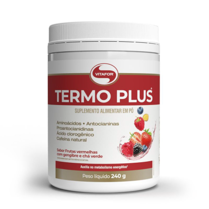 Termo Plus Frutas Vermelhas com Gengibre e Chá Verde Vitafor - 240g Termo Plus Frutas Vermelhas com Gengibre e Chá Verde Vitafor - 240g