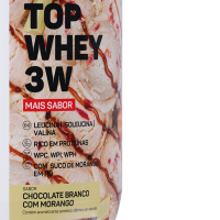 Top Whey 3W + Sabor Max Titanium Chocolate Branco com Morango - 900g Top Whey 3W + Sabor Max Titanium Chocolate Branco com Morango - 900g
