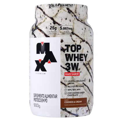 Top Whey 3W + Sabor Max Titanium Cookies - 900g