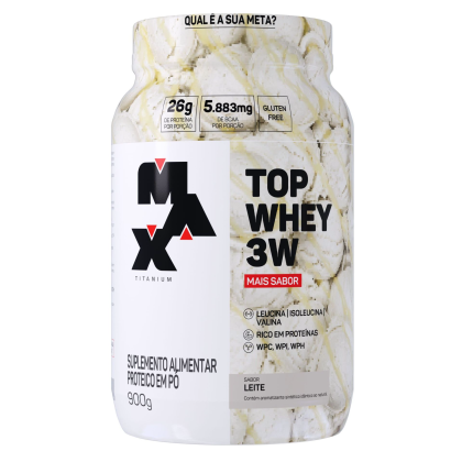 Top Whey 3W + Sabor Max Titanium Leite - 900g