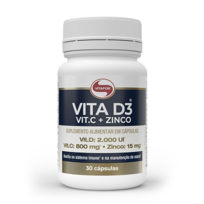 Vita D3 + C + Zinco Vitafor - 30 cápsulas