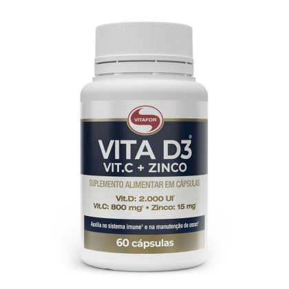 Vita D3 + C + Zinco Vitafor - 60 cápsulas