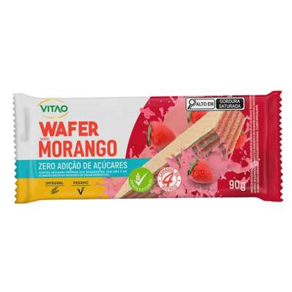 Wafer Morango Zero Açúcar Vitao - 90g Wafer Morango Zero Açúcar Vitao - 90g