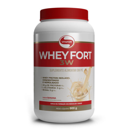 Whey Fort 3W Banana Vitafor - 900g Whey Fort 3W Banana Vitafor - 900g