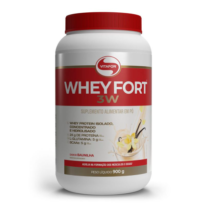 Whey Fort 3W Baunilha Vitafor - 900g Whey Fort 3W Baunilha Vitafor - 900g