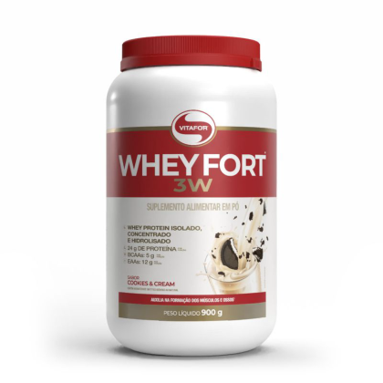 Whey Fort 3W Cookies & Cream Vitafor - 900g Whey Fort 3W Cookies & Cream Vitafor - 900g