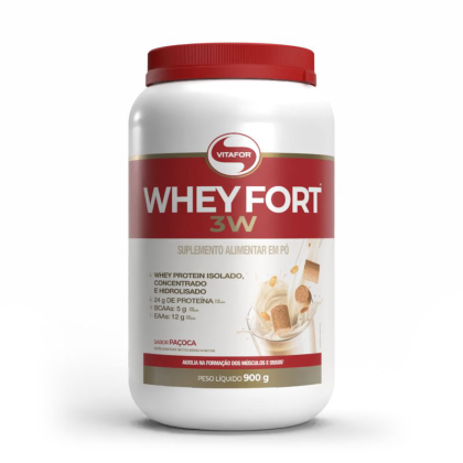 Whey Fort 3W Paçoca Vitafor - 900g