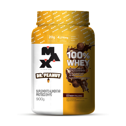 Whey Protein Dr. Peanut 100% Whey Max Titanium Bombom Italiano - 900g