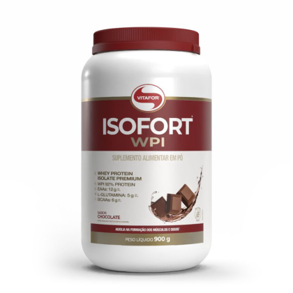 Whey Protein Isolado Chocolate Isofort Vitafor - 900g