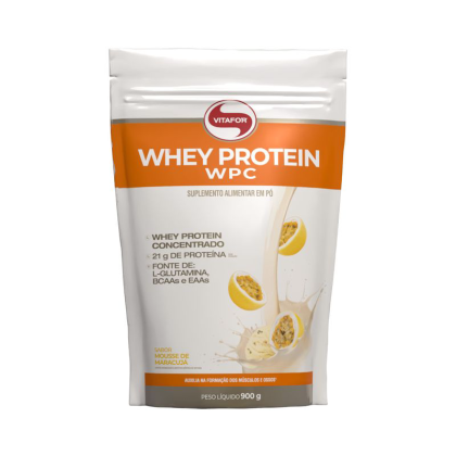 Whey Protein WPC Pouch Mousse de Maracujá Vitafor - 900g Whey Protein WPC Pouch Mousse de Maracujá Vitafor - 900g